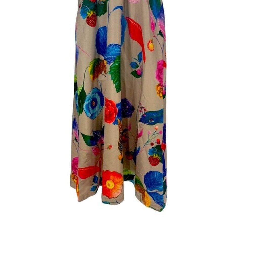 Tuckernuck NEW Vivid Jardin Dominique Fit and Flare Floral Midi Sun Dress L - Picture 7 of 9